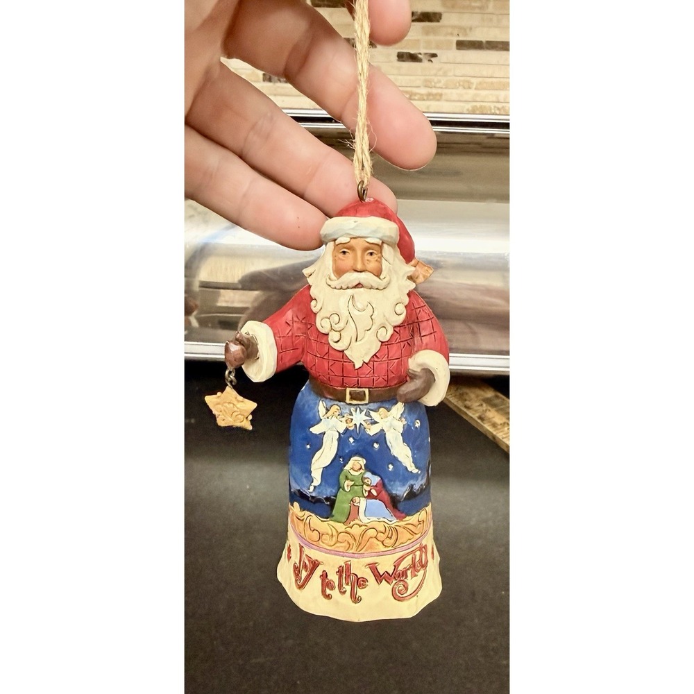 Jim Shore ~ 5" Joy To The World Santa Hanging Ornament 2018. In Box